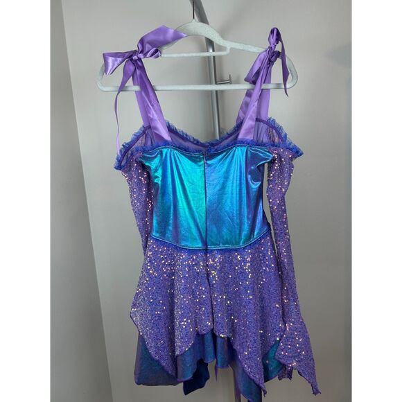 Trickz n Treatz Fairy Sparkle Corset Mini Purple Dress Cyber Costume Rave M - Picture 3 of 6